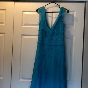 Turquoise Tadashi ruffle dress
